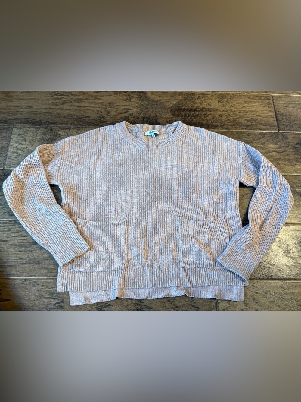 Madewell Camel/Tan Ribbed Crewneck Sweatert